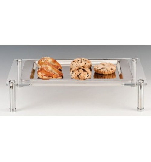 ÇELİK TEPSİLİ TEŞHİR STANDI 18/10 55,5 X 35,5 X H: 12 Cm